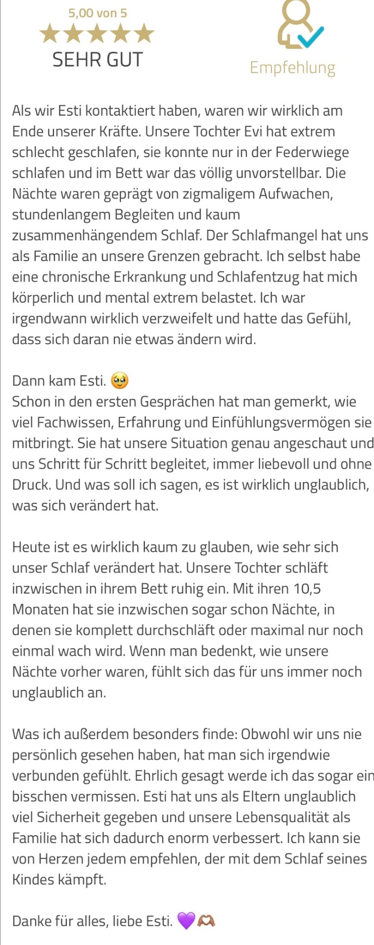 Nachricht einer Mama 1 — Erfahrung mit Olivia sleeps
